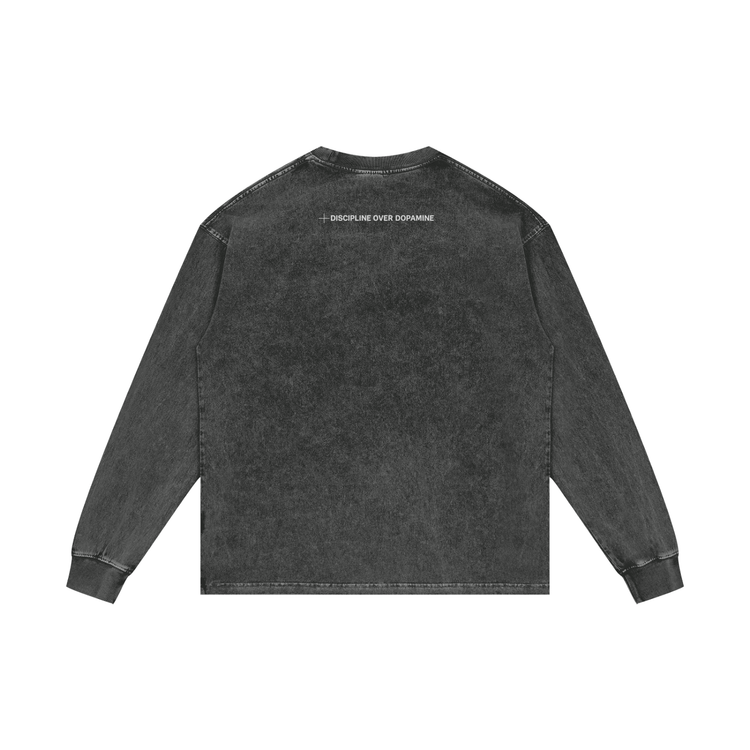 Acid wash oversize long sleeve t-shirt