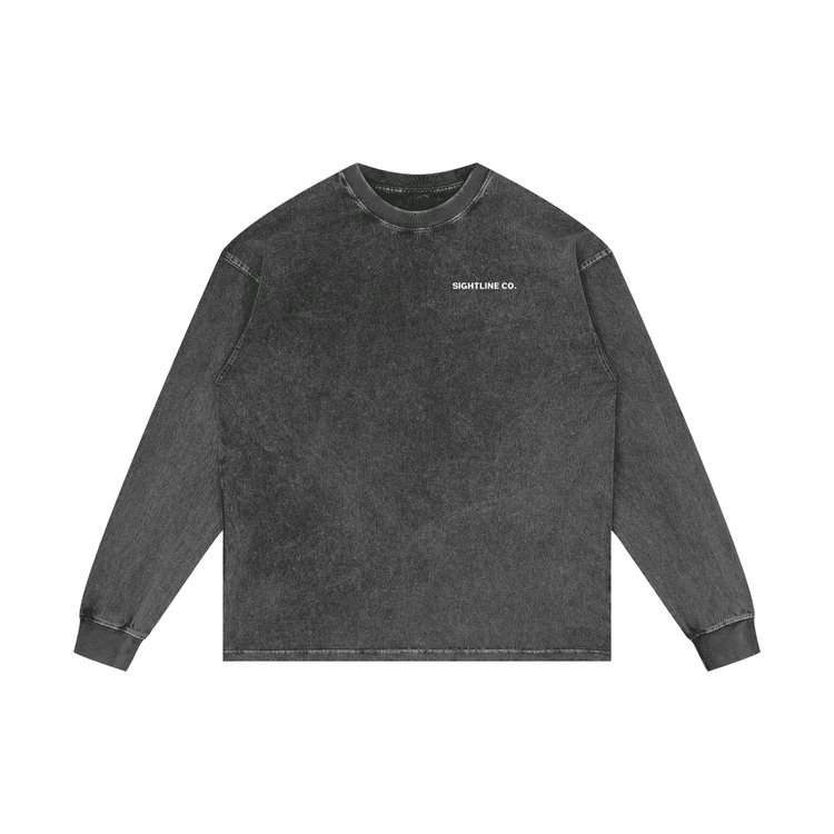 Acid wash oversize long sleeve t-shirt